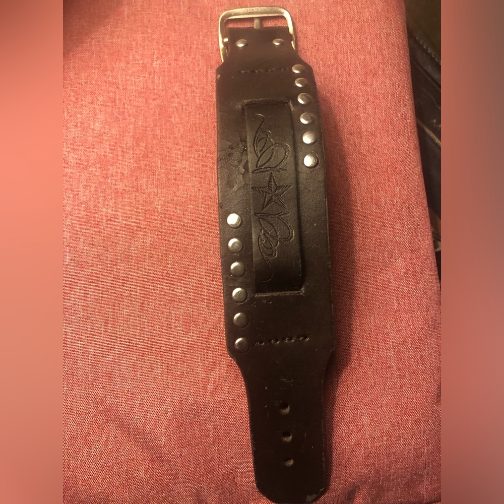 # Indigo Star Western Biker Leather Bracelet- 113A $45 or $40 w/offer